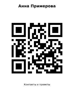 Пример заполнения: QR контактной страницы