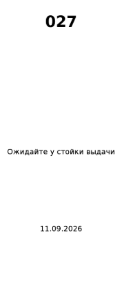 Пример заполнения: Номер очереди